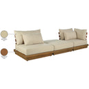  Meridian Mirella 112" Tan Water Resistant Fabric Upholstered 3 pc Outdoor Patio Modular Sofa IMAGE 8