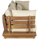  Meridian Mirella 113" Tan Water Resistant Fabric Upholstered 3 pc Outdoor Patio Modular Sofa IMAGE 4