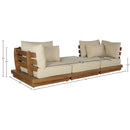  Meridian Mirella 113" Tan Water Resistant Fabric Upholstered 3 pc Outdoor Patio Modular Sofa IMAGE 7