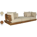  Meridian Mirella 113" Tan Water Resistant Fabric Upholstered 3 pc Outdoor Patio Modular Sofa IMAGE 8