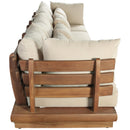  Meridian Mirella 150" Tan Water Resistant Fabric Upholstered 4 pc Outdoor Patio Modular Sofa IMAGE 4