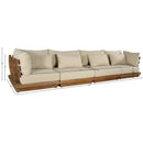  Meridian Mirella 150" Tan Water Resistant Fabric Upholstered 4 pc Outdoor Patio Modular Sofa IMAGE 7
