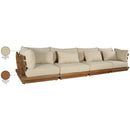  Meridian Mirella 150" Tan Water Resistant Fabric Upholstered 4 pc Outdoor Patio Modular Sofa IMAGE 8