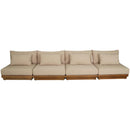  Meridian Mirella 148" Tan Water Resistant Fabric Upholstered 4 pc Outdoor Patio Modular Sofa IMAGE 3