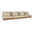  Meridian Mirella 148" Tan Water Resistant Fabric Upholstered 4 pc Outdoor Patio Modular Sofa IMAGE 7