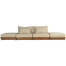  Meridian Mirella 148" Tan Water Resistant Fabric Upholstered 4 pc Outdoor Patio Modular Sofa IMAGE 3