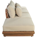  Meridian Mirella 148" Tan Water Resistant Fabric Upholstered 4 pc Outdoor Patio Modular Sofa IMAGE 4