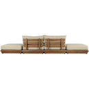  Meridian Mirella 148" Tan Water Resistant Fabric Upholstered 4 pc Outdoor Patio Modular Sofa IMAGE 5