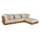  Meridian Mirella 113" Tan Water Resistant Fabric Upholstered 4 pc Outdoor Patio Modular Sectional IMAGE 1