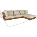  Meridian Mirella 113" Tan Water Resistant Fabric Upholstered 4 pc Outdoor Patio Modular Sectional IMAGE 7