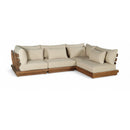  Meridian Mirella 113" Tan Water Resistant Fabric Upholstered 4 pc Outdoor Patio Modular Sectional IMAGE 1