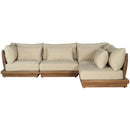  Meridian Mirella 113" Tan Water Resistant Fabric Upholstered 4 pc Outdoor Patio Modular Sectional IMAGE 3