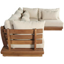  Meridian Mirella 113" Tan Water Resistant Fabric Upholstered 4 pc Outdoor Patio Modular Sectional IMAGE 4