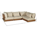  Meridian Mirella 113" Tan Water Resistant Fabric Upholstered 4 pc Outdoor Patio Modular Sectional IMAGE 7