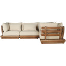  Meridian Mirella 113" Tan Water Resistant Fabric Upholstered 4 pc Outdoor Patio Modular Sectional IMAGE 3
