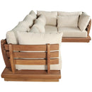  Meridian Mirella 113" Tan Water Resistant Fabric Upholstered 4 pc Outdoor Patio Modular Sectional IMAGE 4