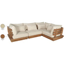  Meridian Mirella 113" Tan Water Resistant Fabric Upholstered 4 pc Outdoor Patio Modular Sectional IMAGE 8