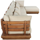  Meridian Mirella 150" Tan Water Resistant Fabric Upholstered 5 pc Outdoor Patio Modular Sectional IMAGE 4