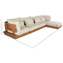  Meridian Mirella 150" Tan Water Resistant Fabric Upholstered 5 pc Outdoor Patio Modular Sectional IMAGE 7