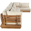  Meridian Mirella 150" Tan Water Resistant Fabric Upholstered 5 pc Outdoor Patio Modular Sectional IMAGE 4