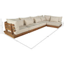  Meridian Mirella 150" Tan Water Resistant Fabric Upholstered 5 pc Outdoor Patio Modular Sectional IMAGE 7
