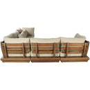  Meridian Mirella 113" Tan Water Resistant Fabric Upholstered 5 pc Outdoor Patio Modular Sectional IMAGE 5