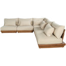  Meridian Mirella 112" Tan Water Resistant Fabric Upholstered 5 pc Outdoor Patio Modular Sectional IMAGE 3