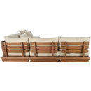  Meridian Mirella 112" Tan Water Resistant Fabric Upholstered 5 pc Outdoor Patio Modular Sectional IMAGE 5