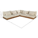  Meridian Mirella 112" Tan Water Resistant Fabric Upholstered 5 pc Outdoor Patio Modular Sectional IMAGE 7