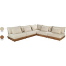  Meridian Mirella 112" Tan Water Resistant Fabric Upholstered 5 pc Outdoor Patio Modular Sectional IMAGE 8