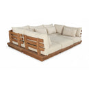  Meridian Mirella 113" Tan Water Resistant Fabric Upholstered 6 pc Outdoor Patio Modular Sectional IMAGE 1