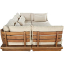  Meridian Mirella 113" Tan Water Resistant Fabric Upholstered 6 pc Outdoor Patio Modular Sectional IMAGE 4