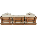  Meridian Mirella 113" Tan Water Resistant Fabric Upholstered 6 pc Outdoor Patio Modular Sectional IMAGE 5