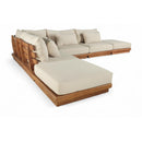  Meridian Mirella 149" Tan Water Resistant Fabric Upholstered 6 pc Outdoor Patio Modular Sectional IMAGE 1