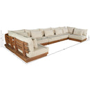  Meridian Mirella 187" Tan Water Resistant Fabric Upholstered 7 pc Outdoor Patio Modular Sectional IMAGE 7