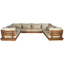  Meridian Mirella 150" Tan Water Resistant Fabric Upholstered 8 pc Outdoor Patio Modular Sectional IMAGE 3