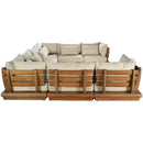  Meridian Mirella 150" Tan Water Resistant Fabric Upholstered 8 pc Outdoor Patio Modular Sectional IMAGE 4