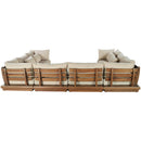  Meridian Mirella 150" Tan Water Resistant Fabric Upholstered 8 pc Outdoor Patio Modular Sectional IMAGE 5