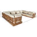  Meridian Mirella 150" Tan Water Resistant Fabric Upholstered 8 pc Outdoor Patio Modular Sectional IMAGE 7