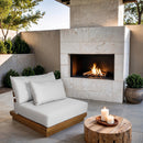  Meridian Mirella Off-White Water Resistant Fabric Upholstered Outdoor Patio Modular Armless Chair IMAGE 2