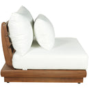  Meridian Mirella Off-White Water Resistant Fabric Upholstered Outdoor Patio Modular Armless Chair IMAGE 4