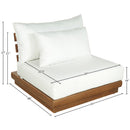  Meridian Mirella Off-White Water Resistant Fabric Upholstered Outdoor Patio Modular Armless Chair IMAGE 7