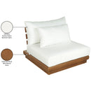  Meridian Mirella Off-White Water Resistant Fabric Upholstered Outdoor Patio Modular Armless Chair IMAGE 8