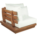  Meridian Mirella Off-White Water Resistant Fabric Upholstered Outdoor Patio Modular Corner Chair IMAGE 4