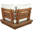  Meridian Mirella Off-White Water Resistant Fabric Upholstered Outdoor Patio Modular Corner Chair IMAGE 5