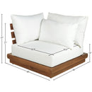  Meridian Mirella Off-White Water Resistant Fabric Upholstered Outdoor Patio Modular Corner Chair IMAGE 7