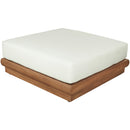  Meridian Mirella Off-White Water Resistant Fabric Upholstered Outdoor Patio Modular Ottoman IMAGE 4