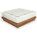  Meridian Mirella Off-White Water Resistant Fabric Upholstered Outdoor Patio Modular Ottoman IMAGE 6