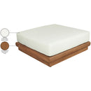  Meridian Mirella Off-White Water Resistant Fabric Upholstered Outdoor Patio Modular Ottoman IMAGE 7