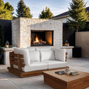  Meridian Mirella 76" Off-White Water Resistant Fabric Upholstered 2 pc Outdoor Patio Modular Loveseat IMAGE 2